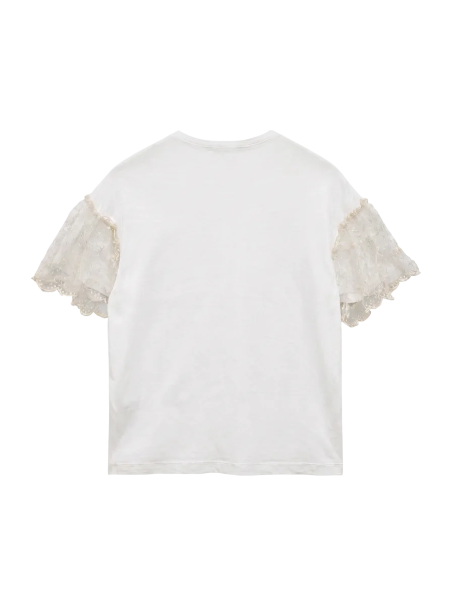 袖レースプルオーバーTシャツ