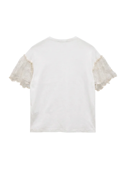 袖レースプルオーバーTシャツ