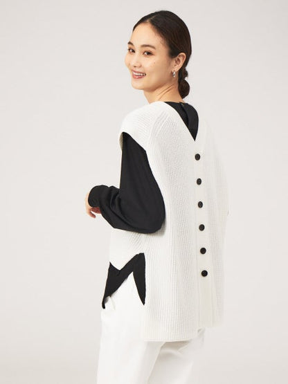 バックロングニットベスト