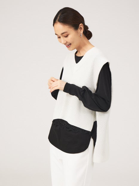 バックロングニットベスト