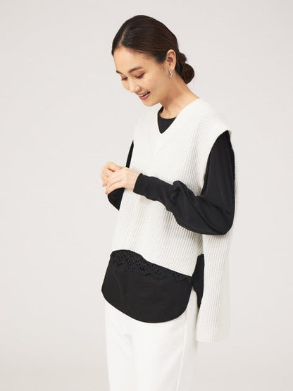 バックロングニットベスト