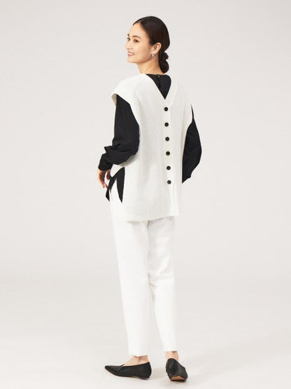 バックロングニットベスト