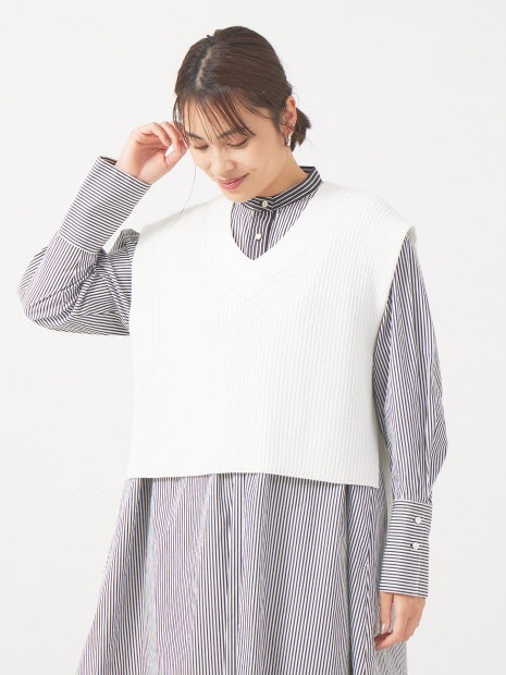 バックロングニットベスト