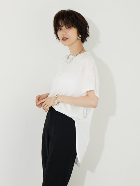 ヘムラウンドカットソー