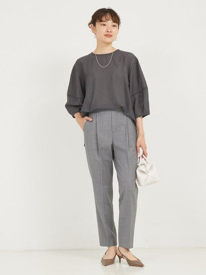 ボリュームスリーブシアーブラウス