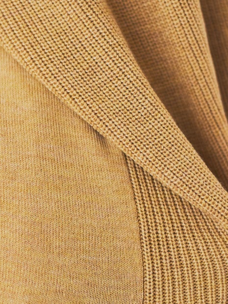 ecru 天竺×片畦ニットプルオーバー