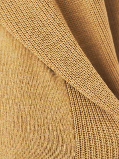 ecru 天竺×片畦ニットプルオーバー