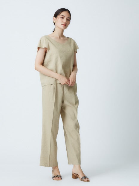 【ITALY】【セットアップ対応】リネンレーヨンブラウス