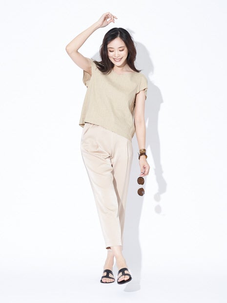 【ITALY】【セットアップ対応】リネンレーヨンブラウス