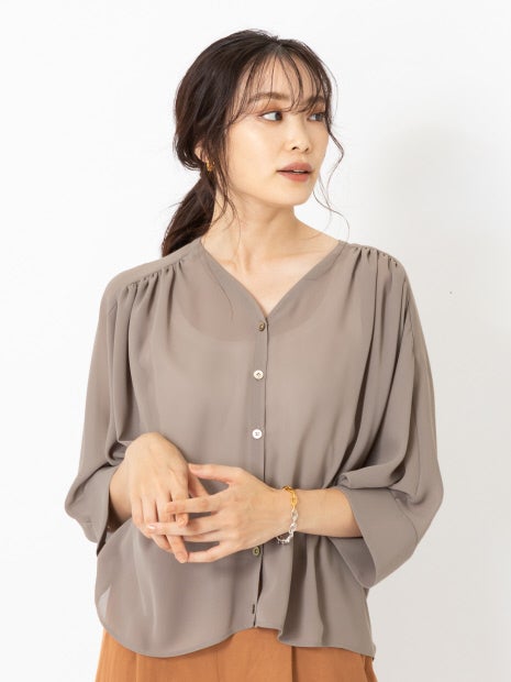 【STORY×qualite】ジョーゼットカーデブラウス