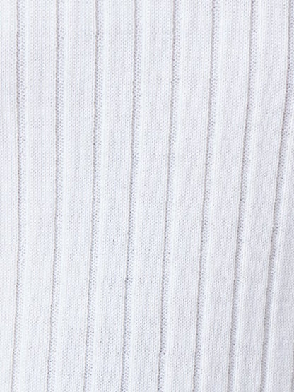 ワイドリブホールガーメントVネックニット