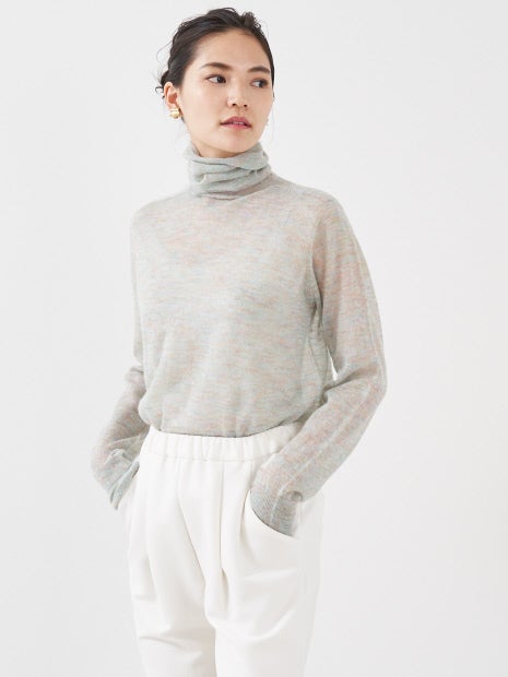 モヘアホールガーメントタートルニット