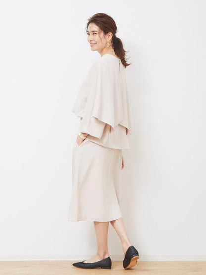 【マザーニーズ】【オケージョン】ダブルクロスセミフレアスカート