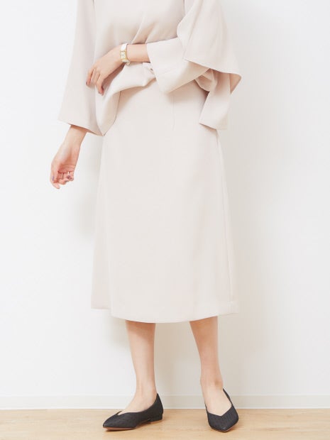 【マザーニーズ】【オケージョン】ダブルクロスセミフレアスカート