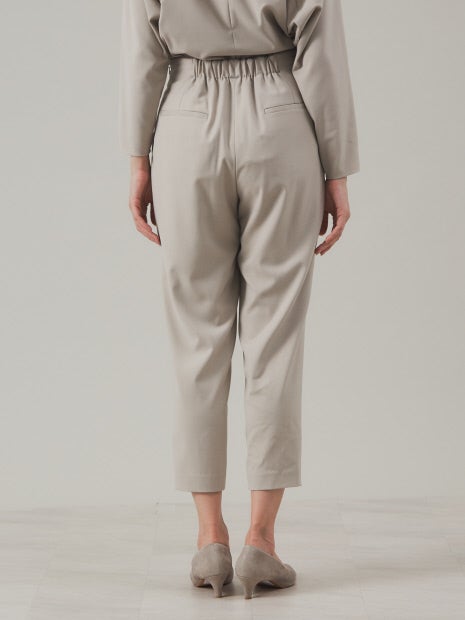 【セットアップ対応】ギャバストレッチタックパンツ