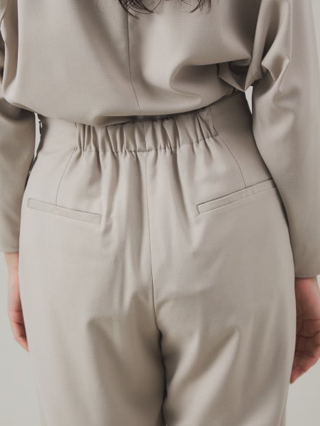 【セットアップ対応】ギャバストレッチタックパンツ
