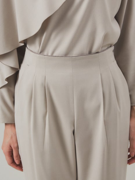 【セットアップ対応】ギャバストレッチタックパンツ