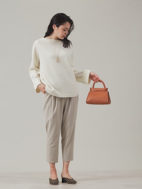 【セットアップ対応】ギャバストレッチタックパンツ