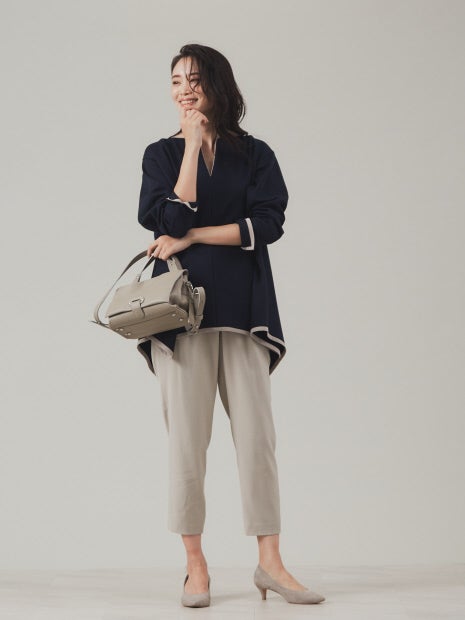 【セットアップ対応】ギャバストレッチタックパンツ