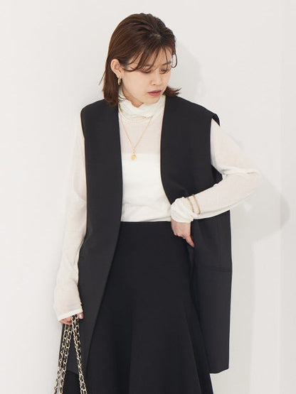 【セットアップ対応】ウールタッチVネックジレ