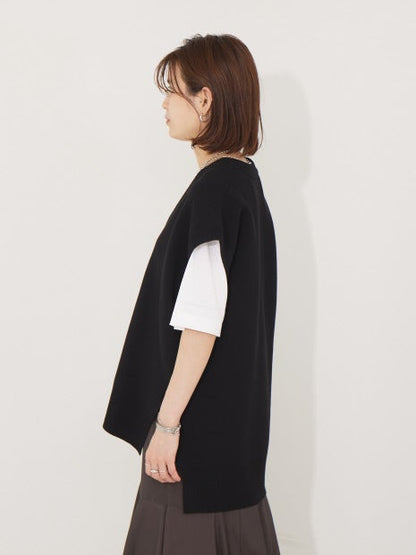 【セットアップ対応】ニットロングベスト