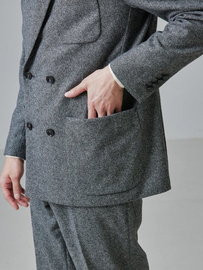 【セットアップ対応】カシミヤ ブレンド ダブルジャケット