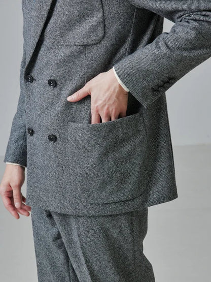 【セットアップ対応】カシミヤ ブレンド ダブルジャケット