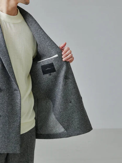 【セットアップ対応】カシミヤ ブレンド ダブルジャケット