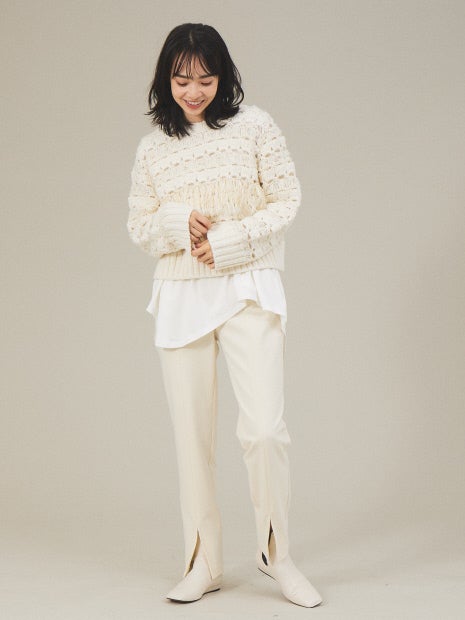 ウォームツイルスリムスリットパンツ