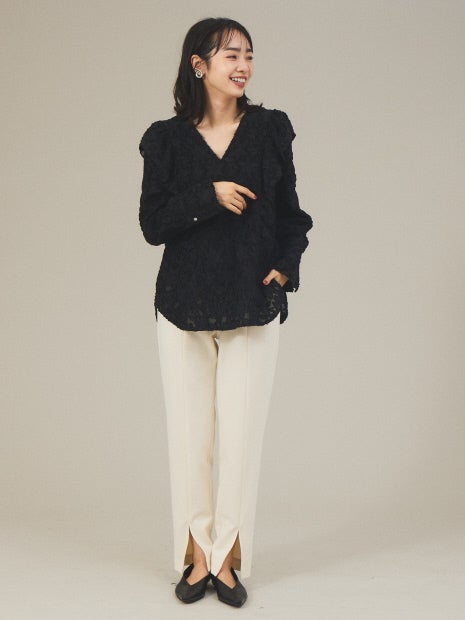 ウォームツイルスリムスリットパンツ