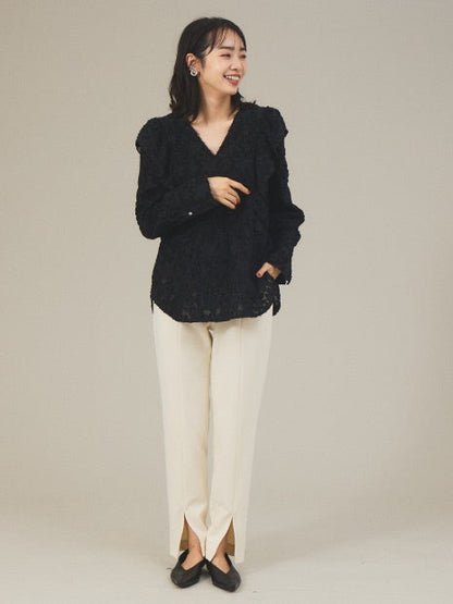 ウォームツイルスリムスリットパンツ