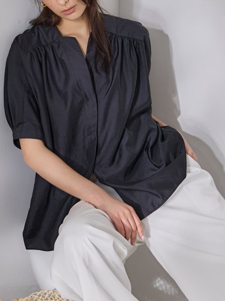 ギャザーショートシャツ