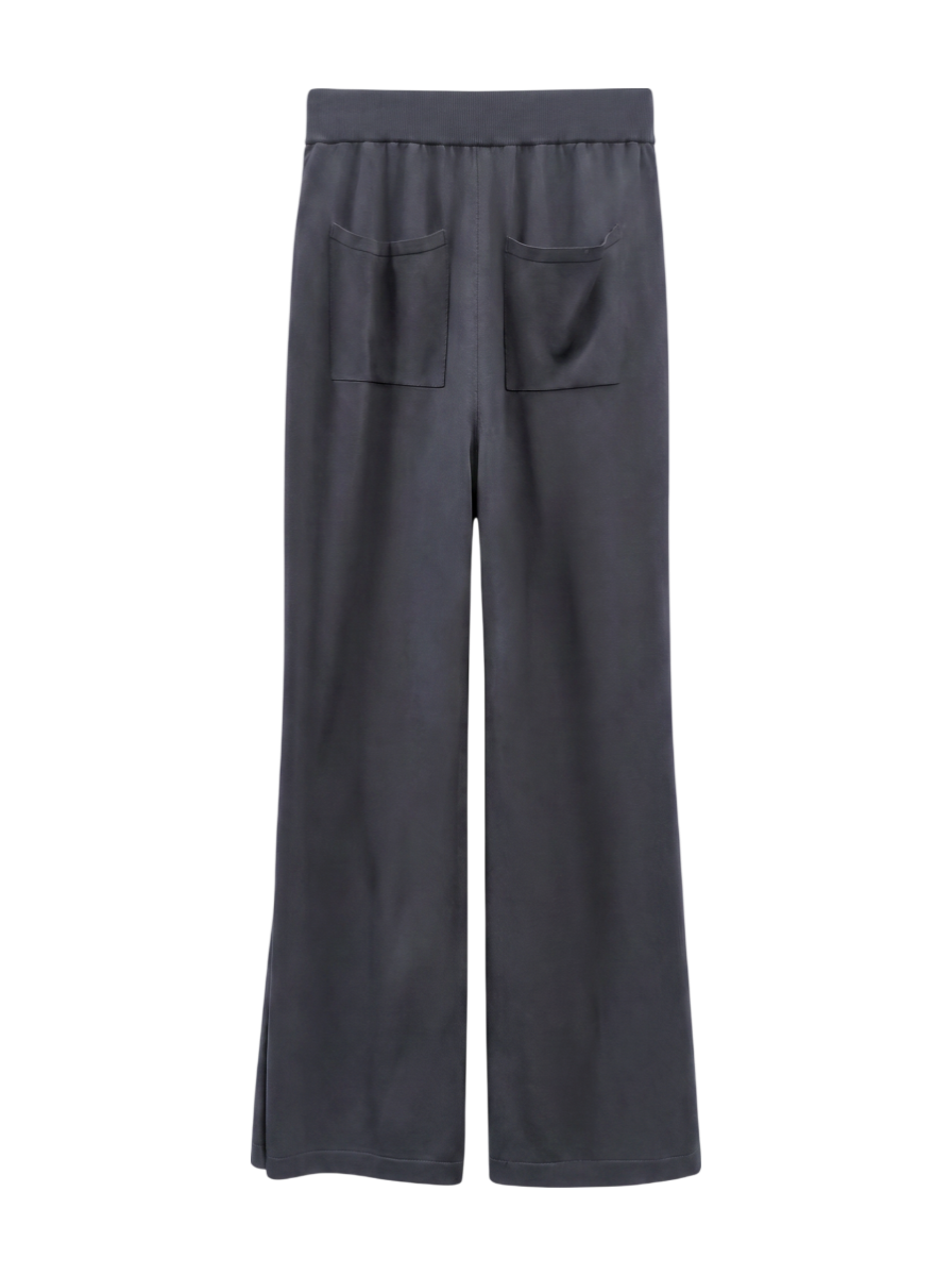 《セットアップ対応》レーヨンストレッチスリットフレアパンツ