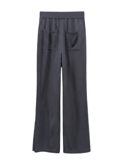 《セットアップ対応》レーヨンストレッチスリットフレアパンツ