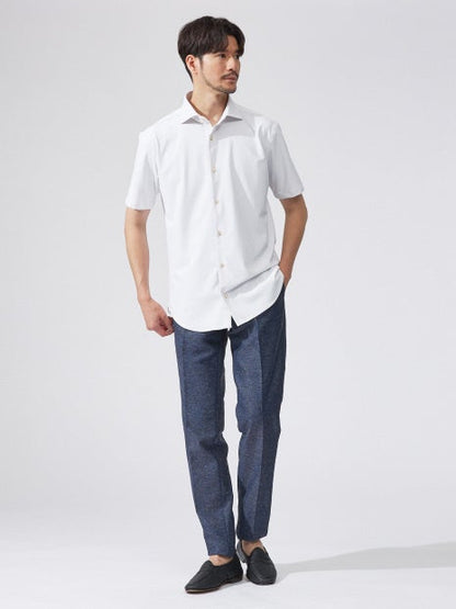 【FLEX SHIRTS】接触冷感 ペンストライプ　半袖シャツ