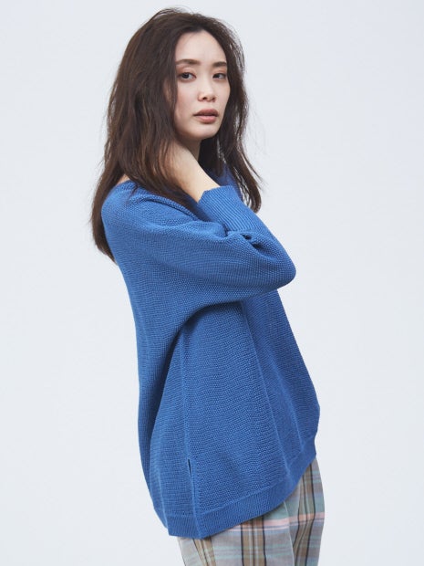 ドライコットンアシメフレアニット