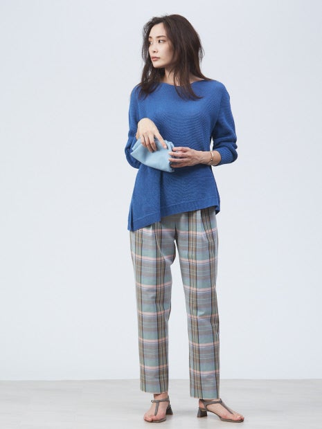 ドライコットンアシメフレアニット