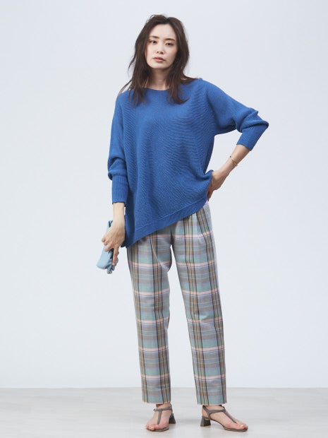 ドライコットンアシメフレアニット