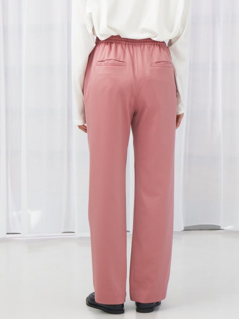 サテンストレートイージーパンツ