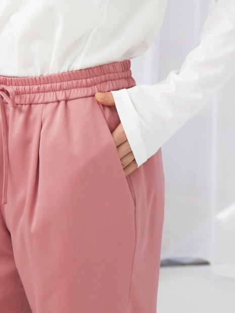 サテンストレートイージーパンツ