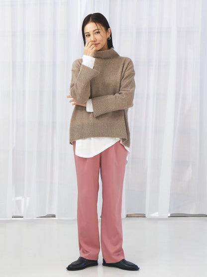 サテンストレートイージーパンツ