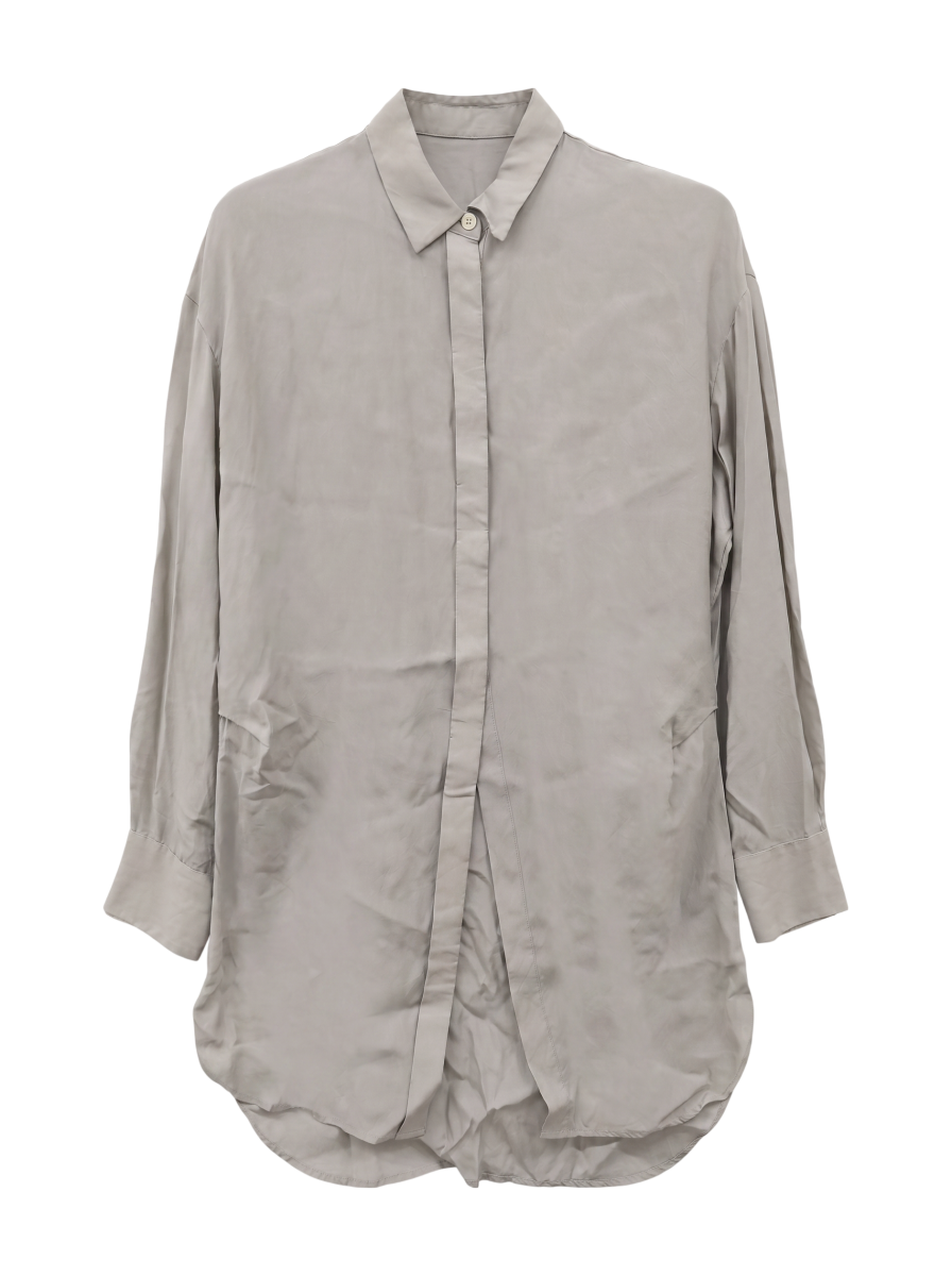 ウエストタックドレープロングシャツ