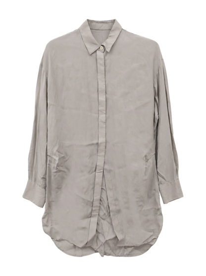 ウエストタックドレープロングシャツ
