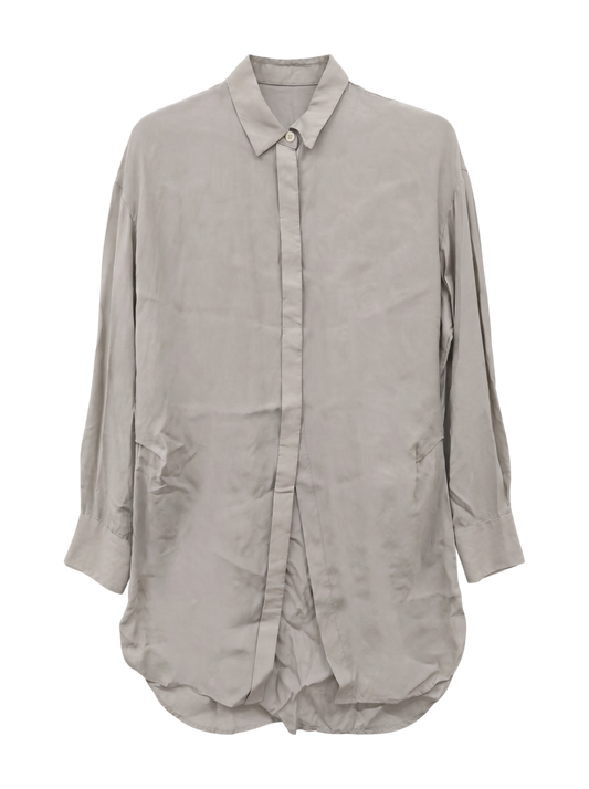 ウエストタックドレープロングシャツ