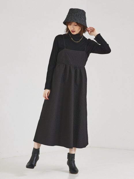 エンボス加工キャミワンピース