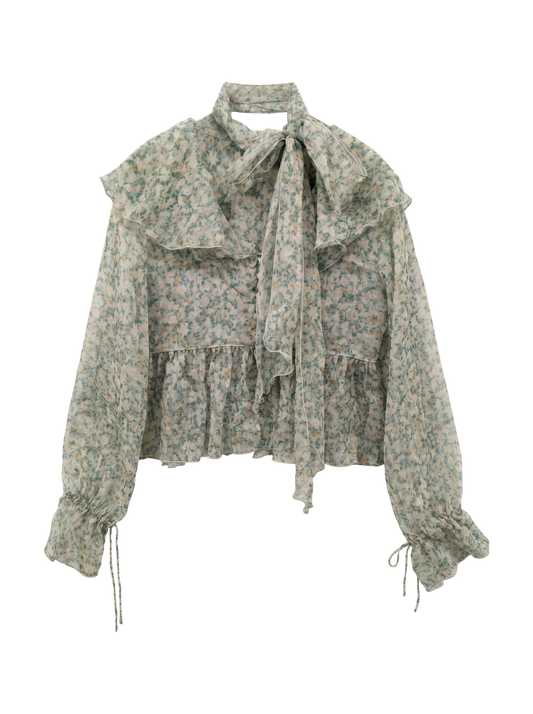 BOW TIE CHIFFON BLOUSE