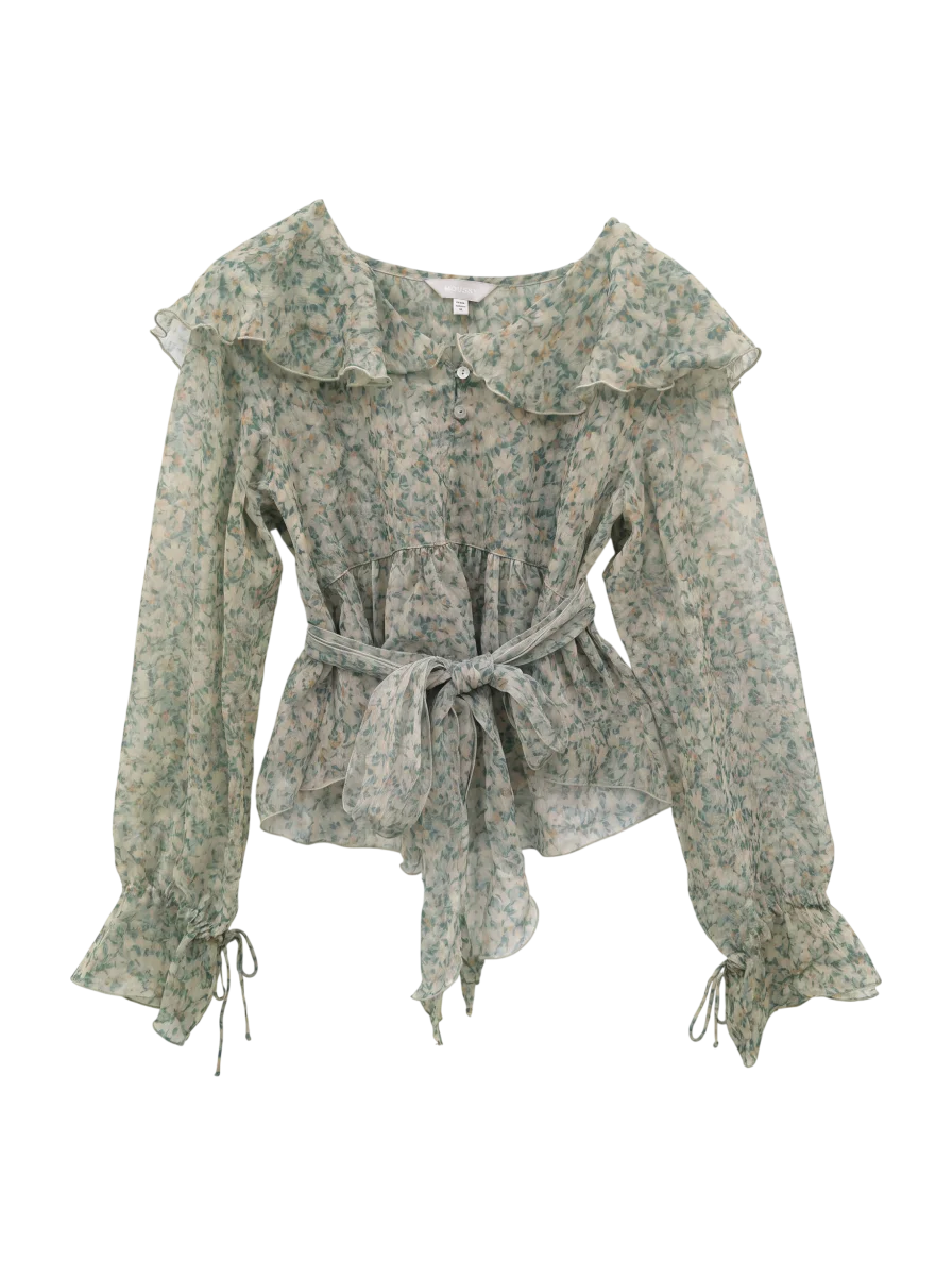 BOW TIE CHIFFON BLOUSE