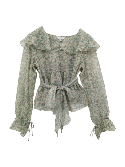 BOW TIE CHIFFON BLOUSE