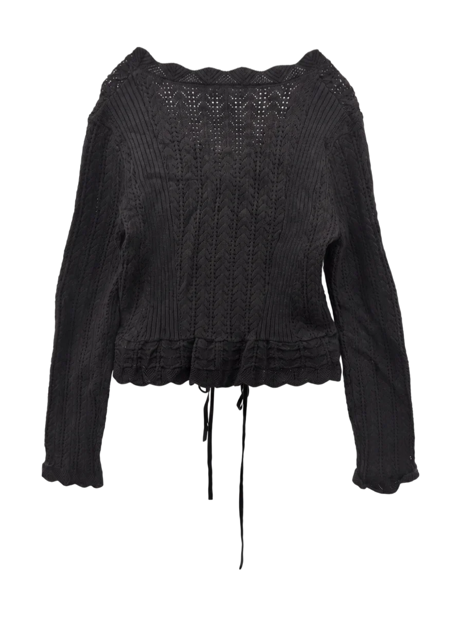LACE UP RIBBON CARDIGAN