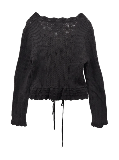 LACE UP RIBBON CARDIGAN